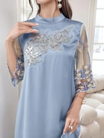 فستان جلابية بأكمام قصيرة، فستان ماكسي فضفاض، فستا...