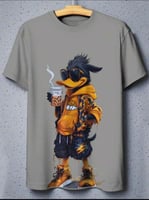 تي شيرت قصير الأكمام مع طباعة كرتونية عادي للرجال،...