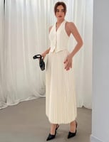 بدلة صيفية جديدة سترة بدلة واحدة الصدر تنورة طية ص...