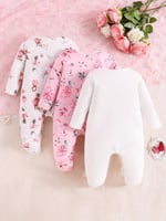 طقم رومبير بناتي للاطفال حديثي الولادة 3 قطع