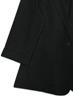 بليزر كاجوال أنثوي بأكمام طويلة بتصميم بسيط بلون و...