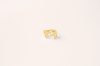 خاتم المورينغا من الفضه الخالصه المطلية بالذهب