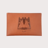 الجوف حافظة لابتوب جلد - بني