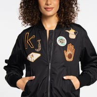 جاكيت بومبر بادج - أسود