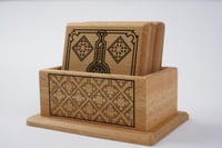 قاعدة أكواب | خشب بنقوش تراثية 3