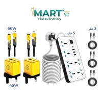بكج الشحن المتكامل (2 شاحن جداري + 2 كيابل + توصيل...