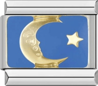 تشارمز فضي وازرق وقمر ذهبي