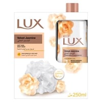 لوكس سائل استحمام لمسة الياسمين المخملي مع ليفة 25...