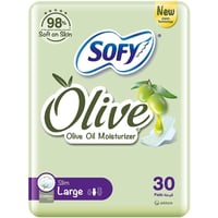 سوفي فوط صحية رقيقة كبيرة بزيت الزيتون 30 فوطة