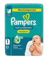 بامبرز حفاضات للاطفال بشريط لاصق للحماية من الطفح...