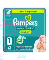 بامبرز حفاضات للاطفال بشريط لاصق للحماية من الطفح...