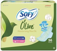سوفي فوط صحية ماكسي كبيرة بزيت الزيتون 56 فوطة