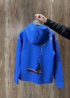 Blue Oversized Hoodie | رسم تجريدي