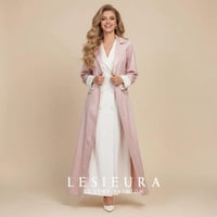 عبايه روزيل الرسميه باللونين الابيض والوردي