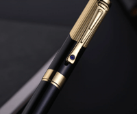 قلم للجنسين بالحبر الجاف مزين بأطراف ذهبية