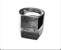 خاتم فضة بحفر اسم أو عبارة مخصصة