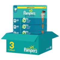 كرتون بامبرز حفاضات اطفال ميجا مقاس 6 46حبة* 3عبوا...