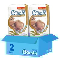 كرتون بامبي حفاضات أطفال مقاس 1 48 حبة * 2 |عبوة ا...