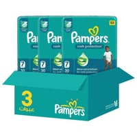 كرتون بامبرز حفاضات اطفال ميجا 7 30 حبة* 3عبوة الت...