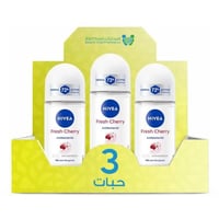 نيفيا مزيل عرق رول نسائي فريش شيري 50 مل *3حبة | ب...