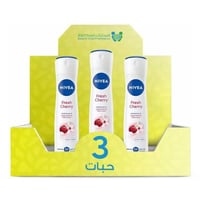 نيفيا مزيل عرق سبراي نسائي فريش شيرى 150 مل *3حبة...