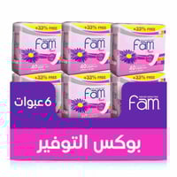 كرتون فام فوط صحية ماكسي بدون اجنحة 30+10 حبة *6عب...