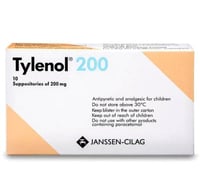 تايلينول 200 مج تحاميل 10 ق