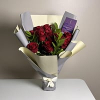 باقة ورد أحمر تغليف دبل فيس