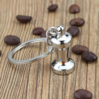 ميدالية مفاتيح قهوة تامبر باللون الفضي من باريستار