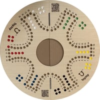 لعبة جاكارو وجهين 6 و 4 لاعبين لون خشبي