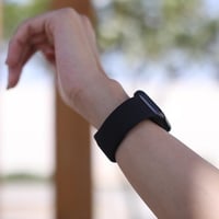 سوار ساعة ابل سيلكون اسود مقاس 38/40 من نيتزي