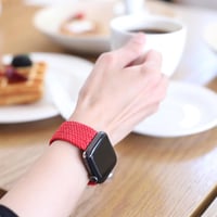 سوار ساعة ابل قماش (أحمر) مقاس 42/44 من نيتزي