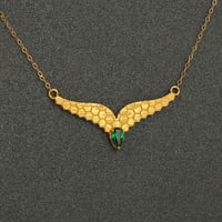 طقم ذهب جناح اخضر ( عيار 21 )