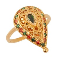 خاتم ذهب دمعة ملون ( عيار 21 )