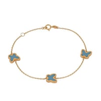 اسورة ذهب الفراشات باللون الفيروزي ( عيار 18 )