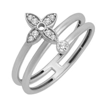 خاتم ذهب ابيض زهرة الفل ( عيار 18 )