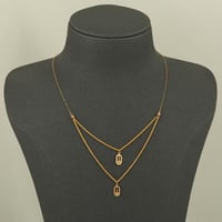 عقد ذهب بيضاوي دورين ( عيار 21 )