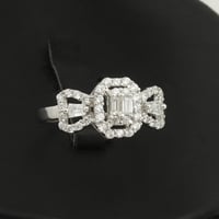 اسوارة وخاتم ذهب ابيض مربعة (عيار 18)