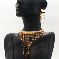 طقم ذهب طوق شلال للجميلات ( عيار 21)