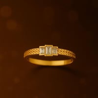 خاتم ذهب بفصوص الزركون ( عيار 18 )