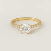 خاتم ذهب سوليتير ناعم ( عيار 18 )