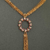 طقم ذهب الورود الملونة ( عيار 21)