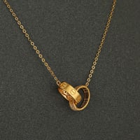 عقد ذهب دائرتين متداخلة ( عيار 21 )