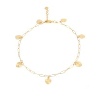 خلخال ذهب قلوب براقة ( عيار 18)