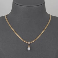 عقد ذهب دمعة اللؤلؤ ( عيار 18 )