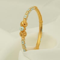 اسوارة ذهب ملونة بنقشة هندسية ( عيار 21 )