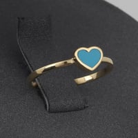 طقم ذهب قلب فيروزي ( عيار 18 )