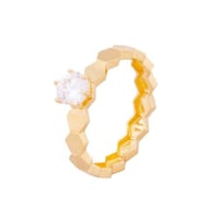 خاتم ذهب سولتير الخلية ( عيار 18 )