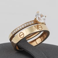 خاتم ذهب توينز مسمار ( عيار 18 )