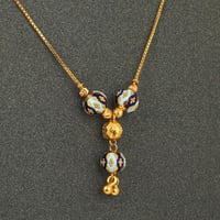 عقد ذهب الكرات الملونه ( عيار 21 )